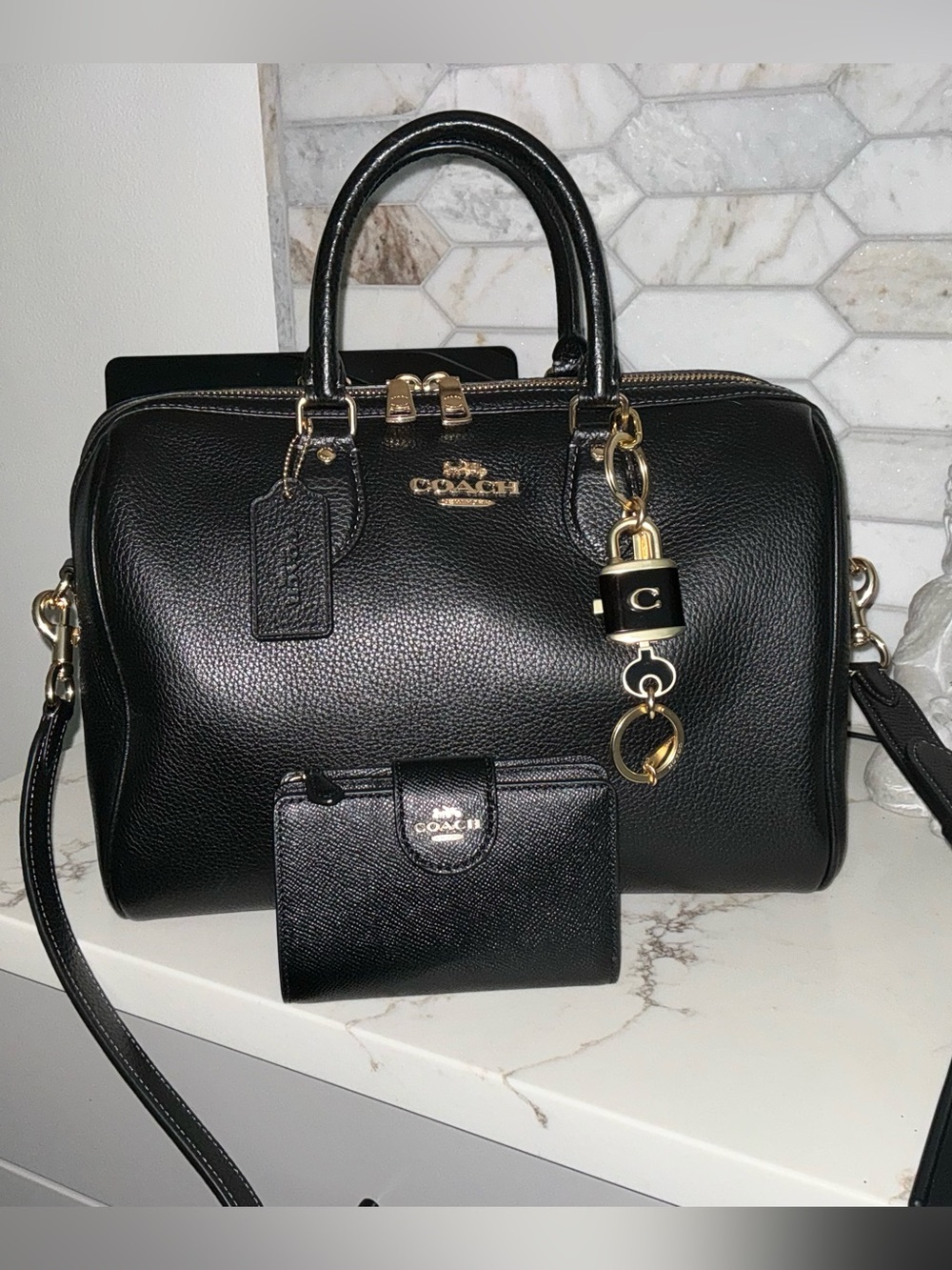 COACH Rowan Large Satchel Bag - with  Matching Wallet and Accessories